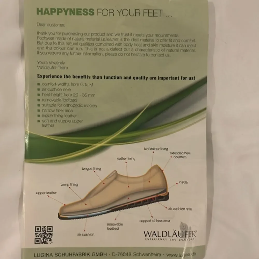 WALDLAUFER SILVER FLATS.   SUPER COMFORTABLE, CUT OUT DESIGNS.  NEW IN BOX